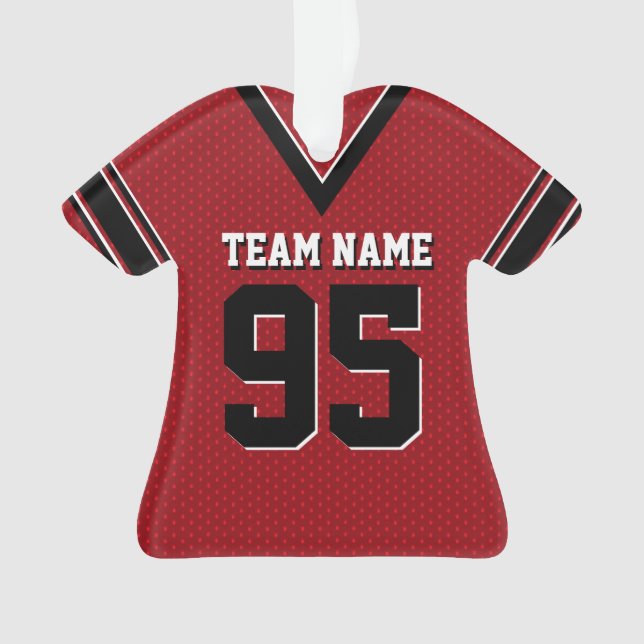Football Jersey Rouge et noir Uniforme avec nombre (devant)