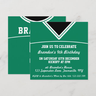 Football Jersey Themed Party Einladung Template, L
