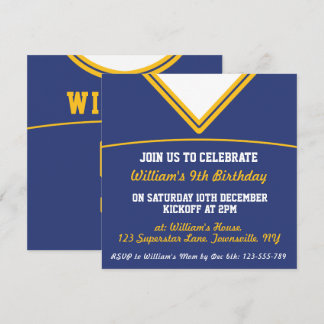 Football Jersey Themed Party Einladung Template, L