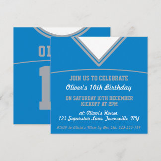 Football Jersey Themed Party Einladung Template, L