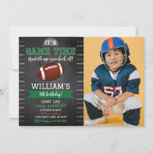 Football Jeu Heure Anniversaire Photo Invitation