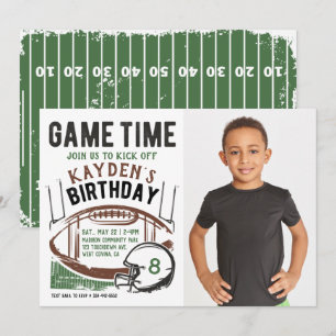 Football Jeu Heure Photo Anniversaire Invitation