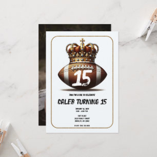 Football King Gold Crown Foto Geburtstagsparty Einladung