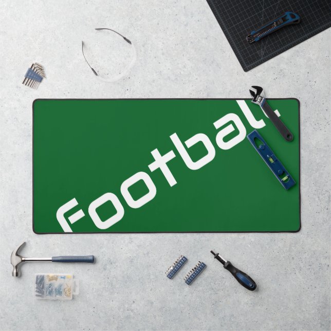 FOOTBALL-Klassiker Diagonaler Text auf athletische Schreibtischunterlage (Arbeitsplatz)