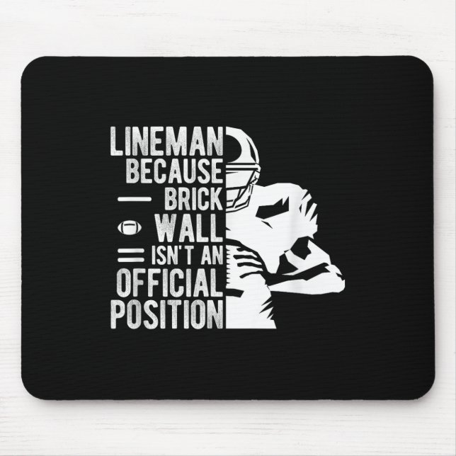 Football-Lineman Backsteinmauer Defensiver Lineman Mousepad (Vorne)