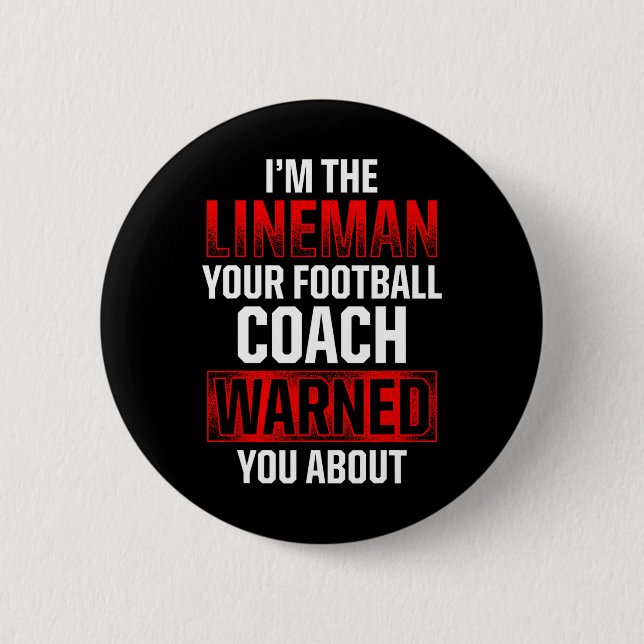 Football Lineman Hot Offensive Defensive Player Button (Vorderseite)
