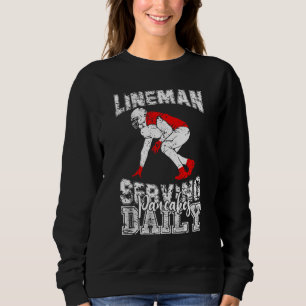 Football-Lineman serviert Pfannkuchen Daily Fantas Sweatshirt