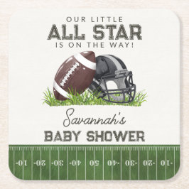 Football Little All Star Touchdown Baby Shower Rechteckiger Pappuntersetzer