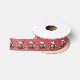 Football Lovers Christmas Ribbon Satinband