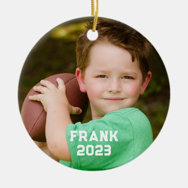 Football Mama Foto Keramik Ornament (Vorne)