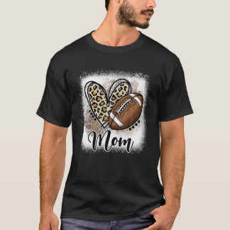 Football Mama Funny Leopard Herzfamilie Sporty T-Shirt