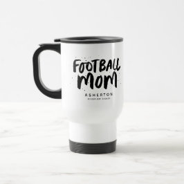 Football Mama personalisiertes Foto Schwarz-Weiß Reisebecher