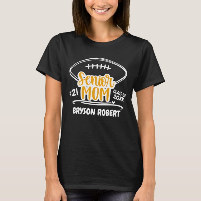 Football Mom Life High School Senior Gold T - Shir T-Shirt (Vorderseite)