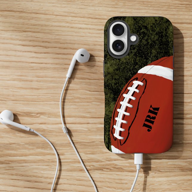 Football Monogram iPhone 16 Hülle (Von Creator hochgeladen)