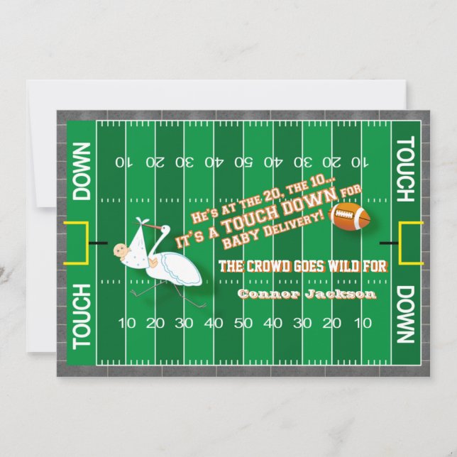 Football MVP et Invitation Baby shower Stork (Devant)