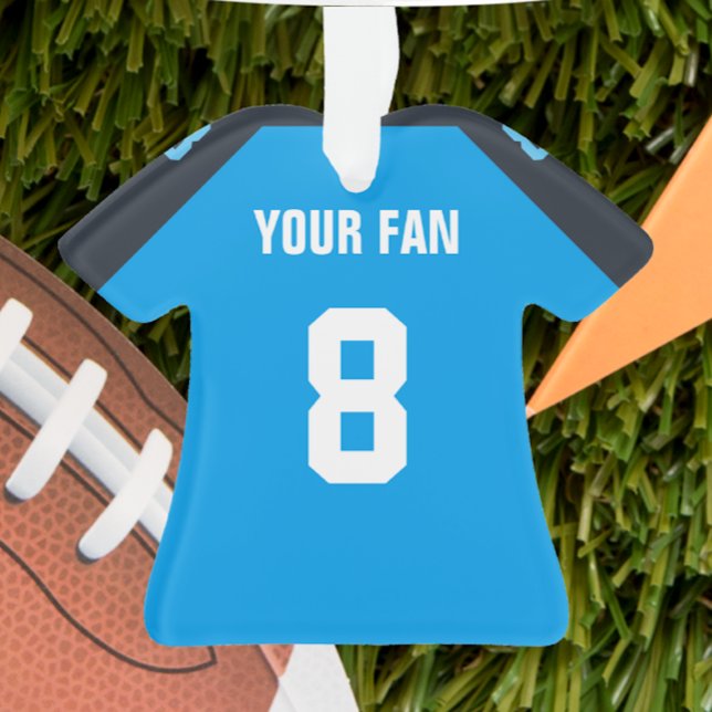 Football Navy, Blue & White Jersey Ornament (Von Creator hochgeladen)