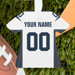 Football Navy, Red & White Jersey Ornament