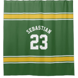 Football Novelty Personalisiert Jersey Green Yello Duschvorhang