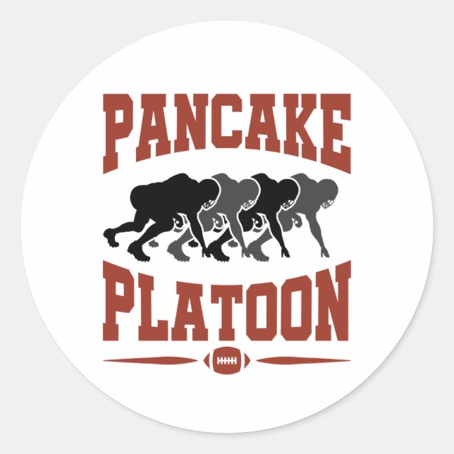 Football Offensive Lineman Pancake Platon Runder Aufkleber (Vorderseite)