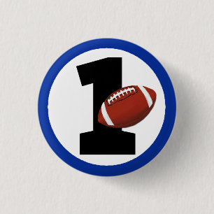 Football One First Birthday Baby Sports Party Button