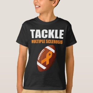 Football Orange Schleife Multiple Sklerose Bewusst T-Shirt