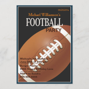 Football Party Anniversaire Invitation