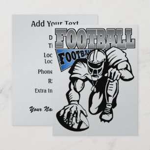 Football Party Blau und Weiß (Schwarz) von SRF Einladung
