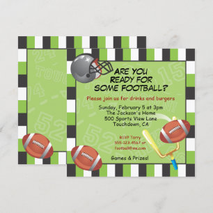 Football Party Invitation for adults or kids