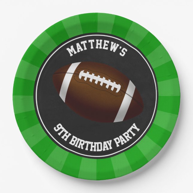 Football Party Kuchen Abendessen Teller Personalis (Vorderseite)