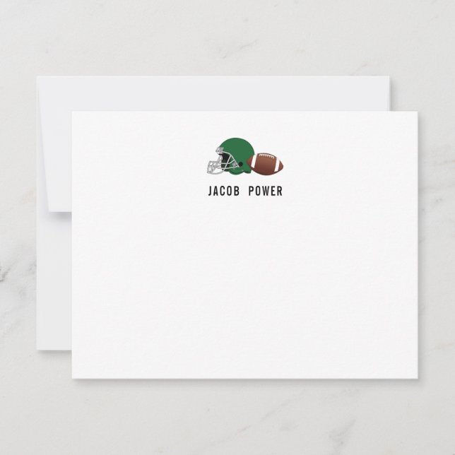 Football Personalisiert Monogram Initals Mitteilungskarte (Vorderseite)