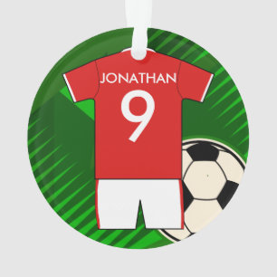 Football personnalisé Jersey rouge et blanc