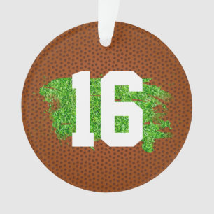 Football Pigskin Laces Turf NUMMER Sportdekoration Ornament