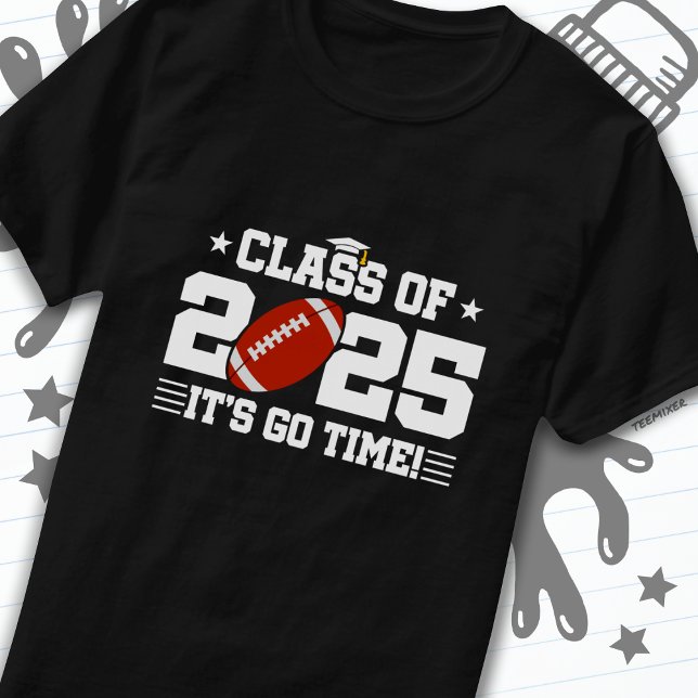 Football Player Abschluss Class of 2025 Senior T-Shirt (Von Creator hochgeladen)