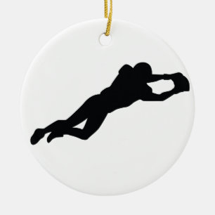 Football Player Black Silhouette Keramikornament