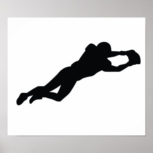 Football Player Black Silhouette Poster (Vorne)