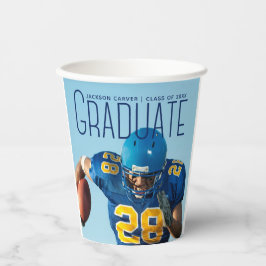 Football Player Foto Custom Graduation Party Pappbecher