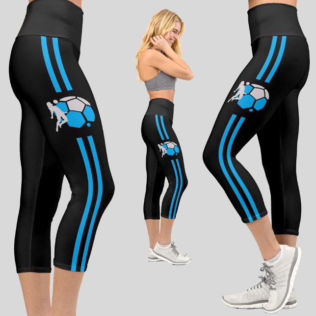 Football Player Girl Birthday Gift Football Team Capri Leggings (Von Creator hochgeladen)