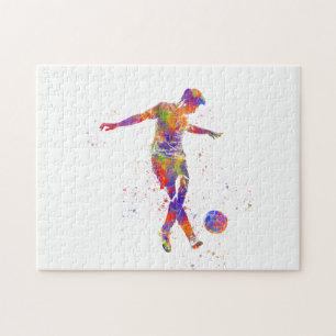 Football player in watercolor