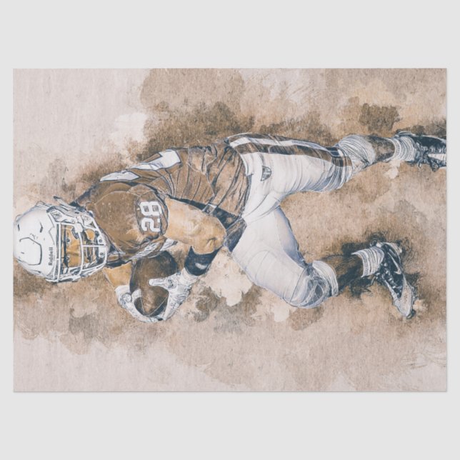 Football Player Malerei Seidenpapier (Vorderseite)