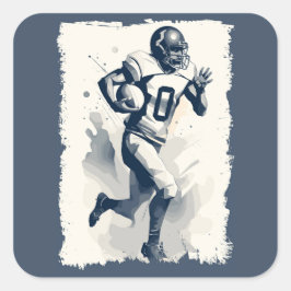 ✪ Football Player Portrait ✪ Abstrakte Kunst des V Quadratischer Aufkleber