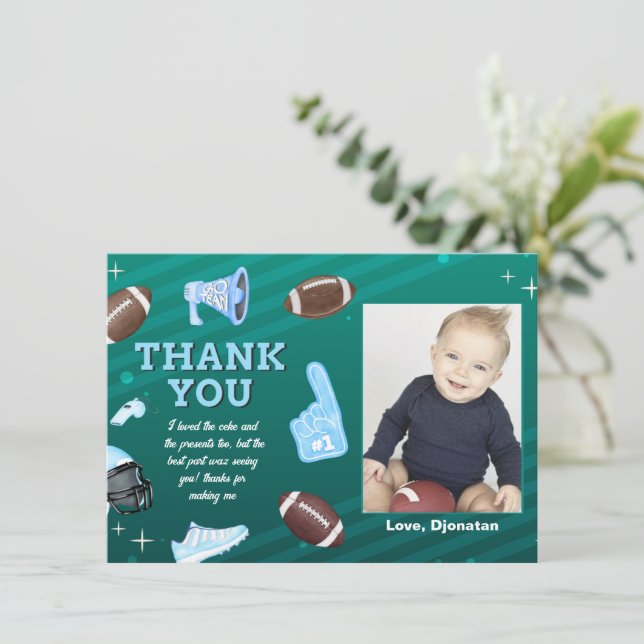 Football premier anniversaire Carte de remerciemen (Debout devant)