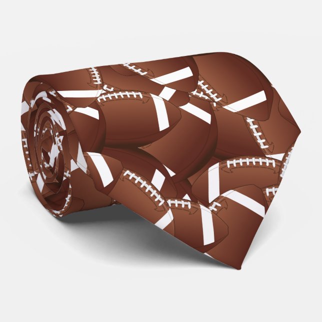 Football Print Necktie Krawatte (Gerollt)