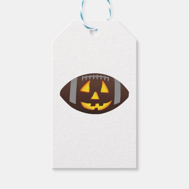 Football Pumpkin Face Geschenkanhänger (Vorderseite)