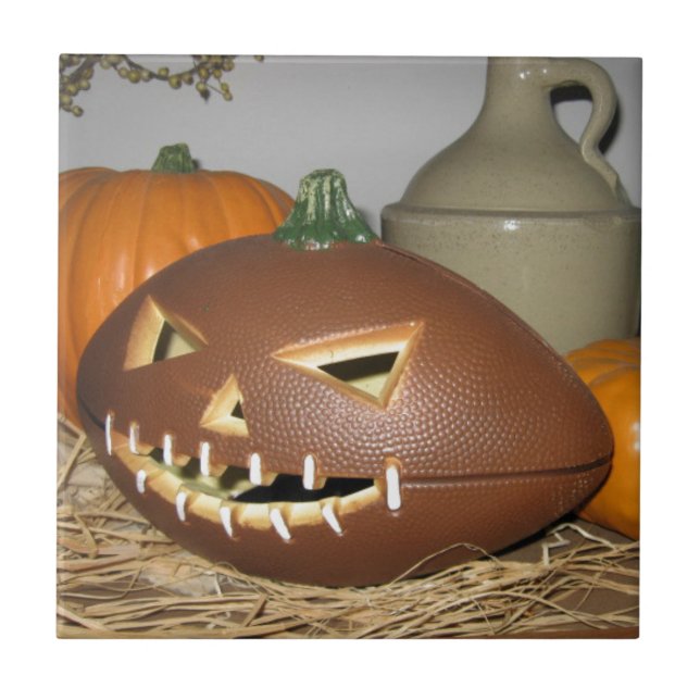 Football Pumpkin Fliese (Vorderseite)