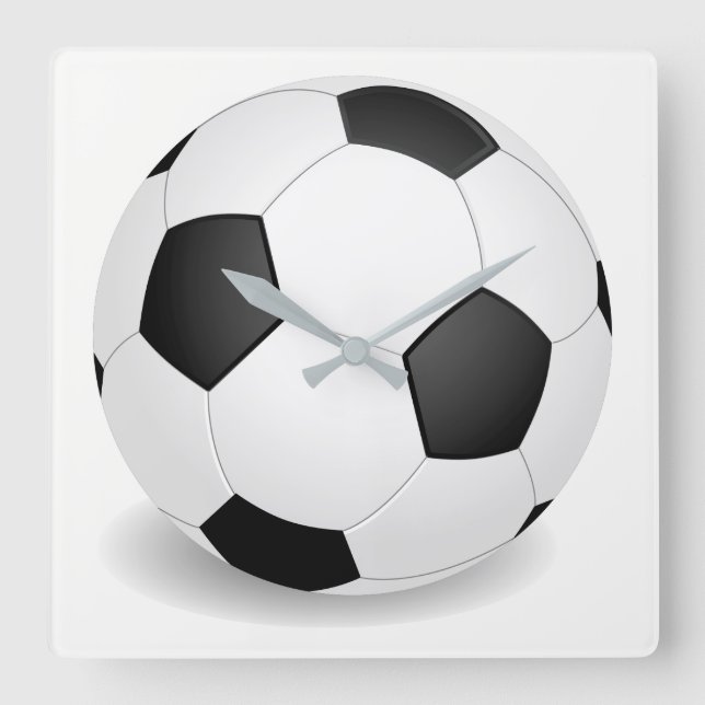 Football Quadratische Wanduhr (Vorderseite)