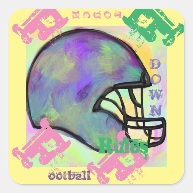 FOOTBALL QUADRATISCHER AUFKLEBER (Vorderseite)