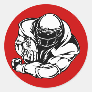 FOOTBALL QUARTERBACK LINEBACKER SPORTARTEN ATHLETI RUNDER AUFKLEBER