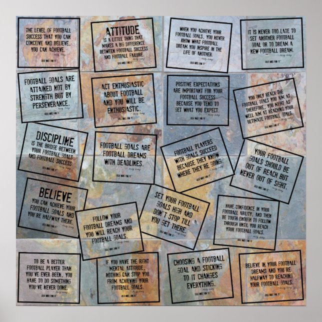 Football Quotes Collage on Slate Poster (Vorne)