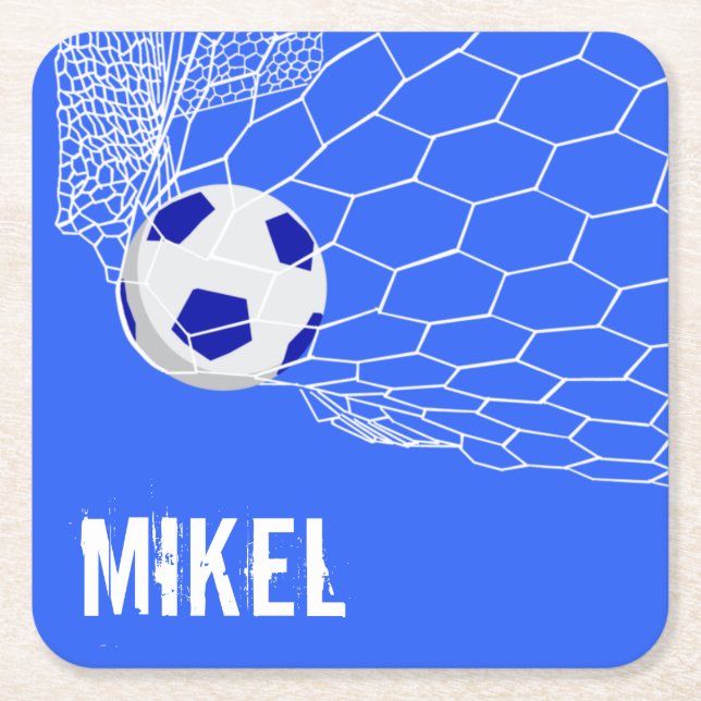 Football Rechteckiger Pappuntersetzer (Vorderseite)