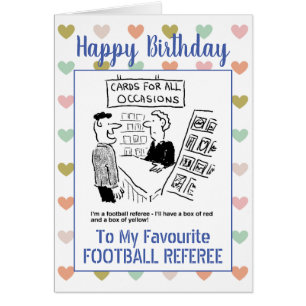 Football Referee in a Greetings Card Shop